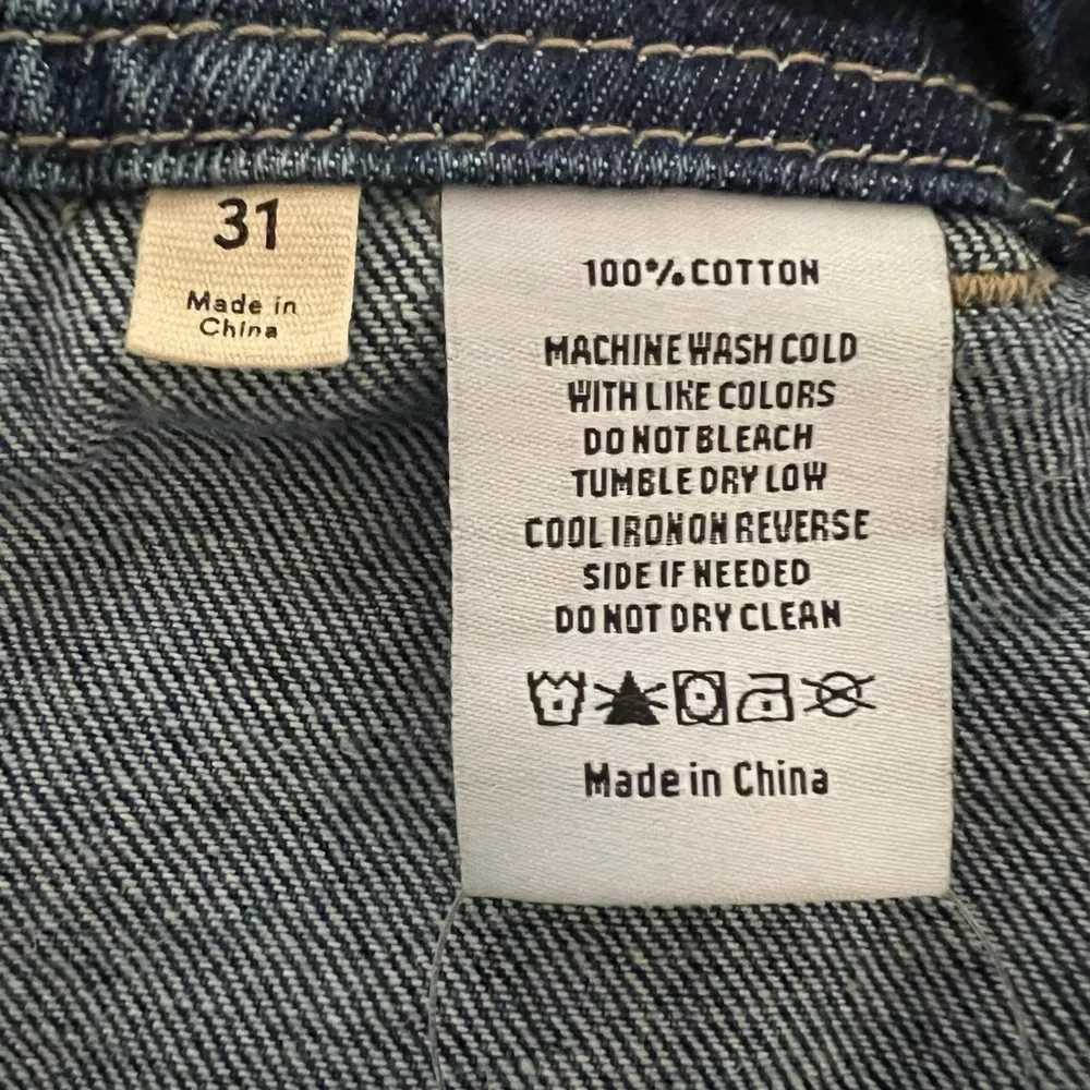 GRLFRND Blue Denim Pleated Low Rise Mini Skirt with Side Zipper Size 31 - Picture 8 of 10